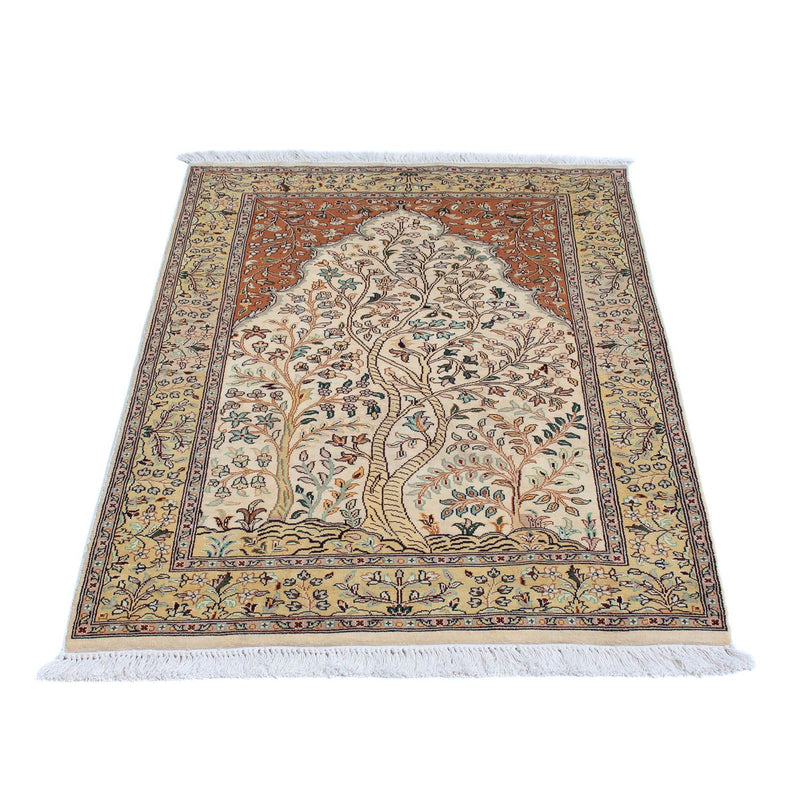 Tappeto di seta - Seta del Kashmir - 124 x 76 cm - beige