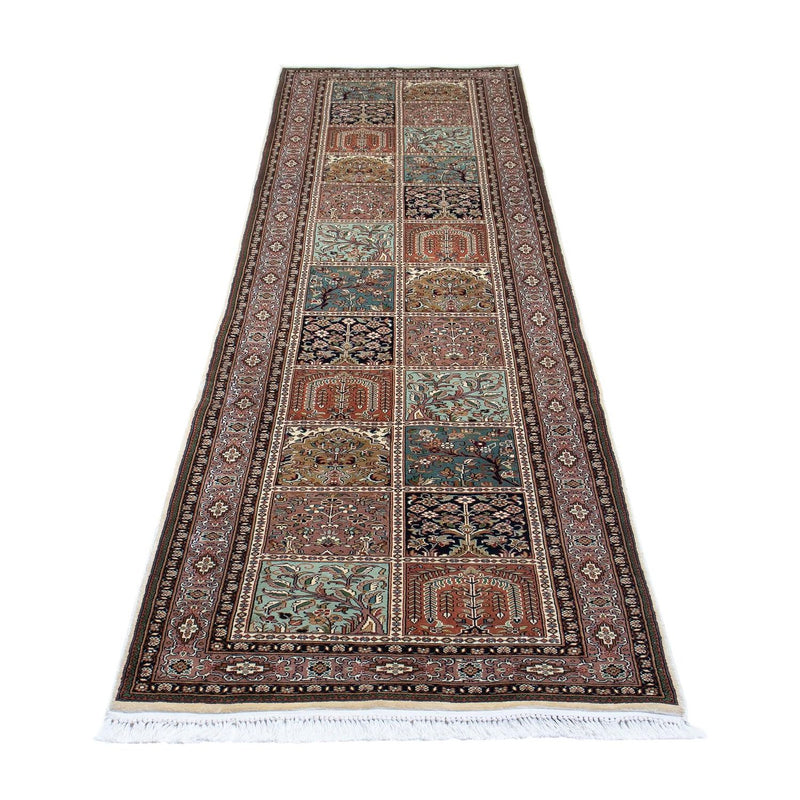 Tappeto corsia Tappeto di seta - Seta del Kashmir - 302 x 74 cm - multicolore