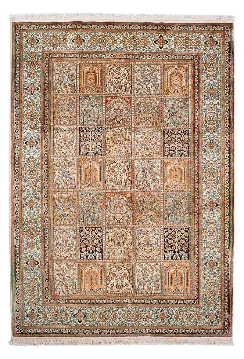 Tappeto di seta - Seta del Kashmir - 221 x 158 cm - multicolore