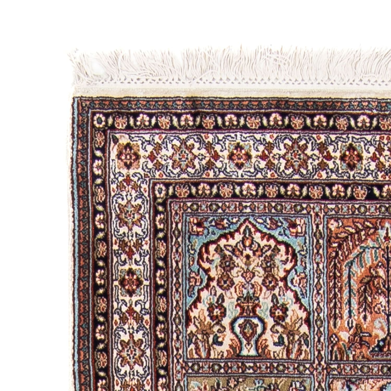 Tappeto corsia Tappeto di seta - Seta del Kashmir - 227 x 79 cm - multicolore