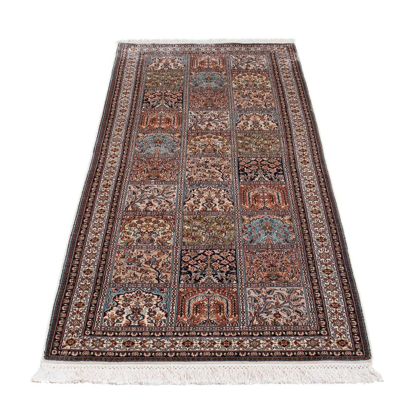 Tappeto corsia Tappeto di seta - Seta del Kashmir - 227 x 79 cm - multicolore