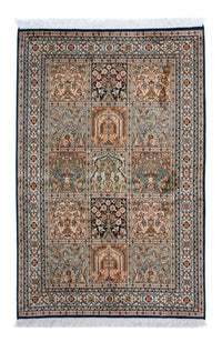Tappeto di seta - Seta del Kashmir - 150 x 92 cm - multicolore