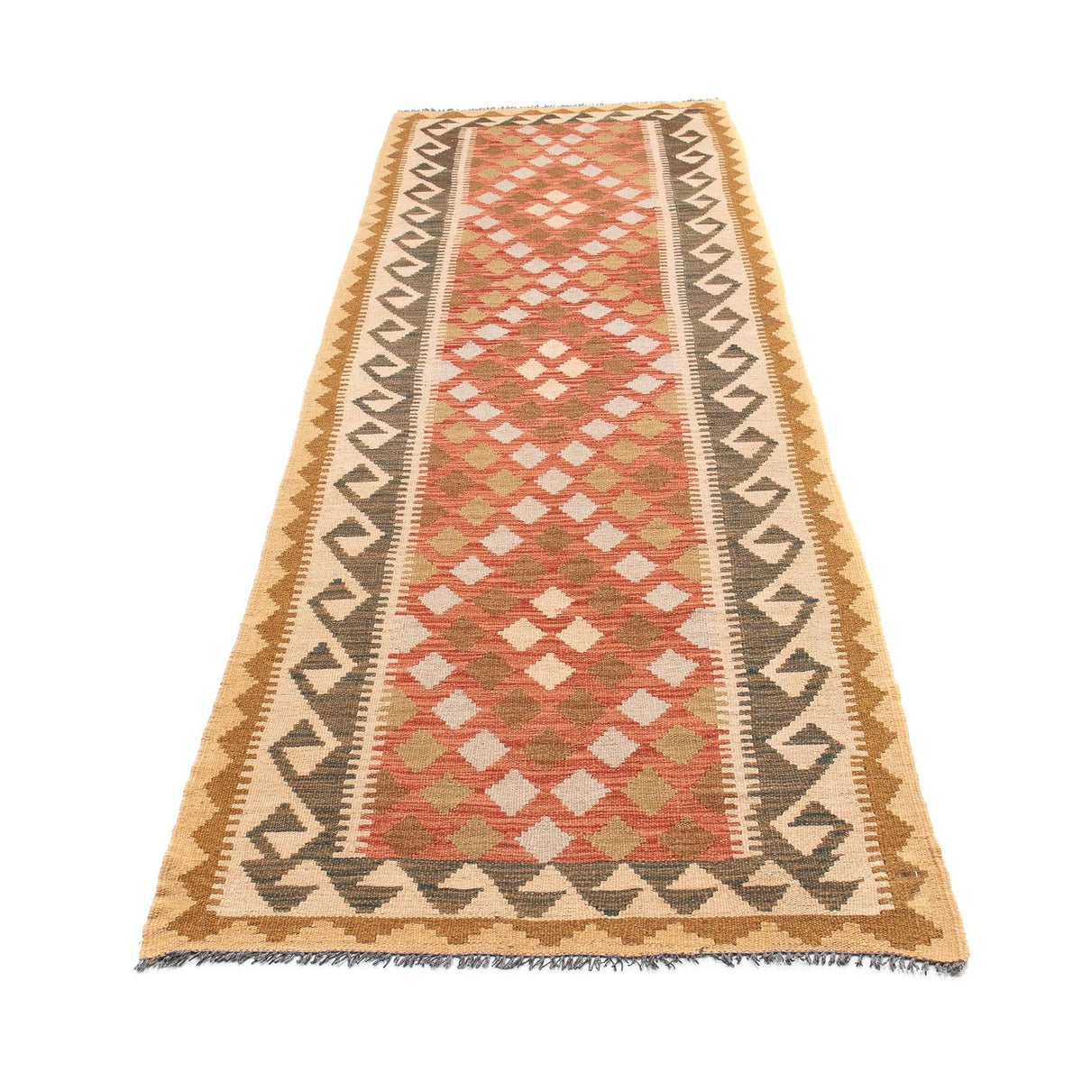 Tappeto corsia Tappeto Kelim - Splash - 300 x 82 cm - rosso chiaro