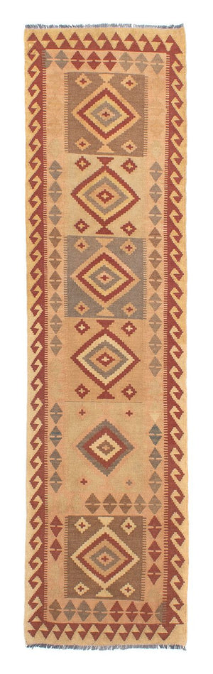 Tappeto corsia Tappeto Kelim - Splash - 301 x 80 cm - marrone chiaro
