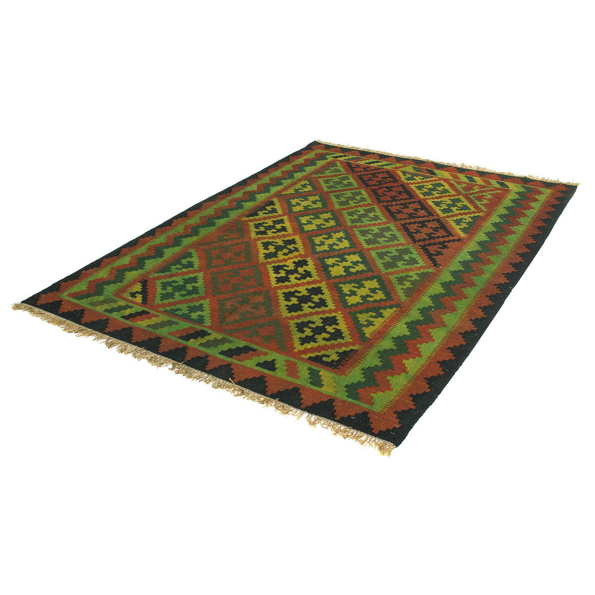 Tappeto Kelim - Orientale - 197 x 148 cm - verde scuro