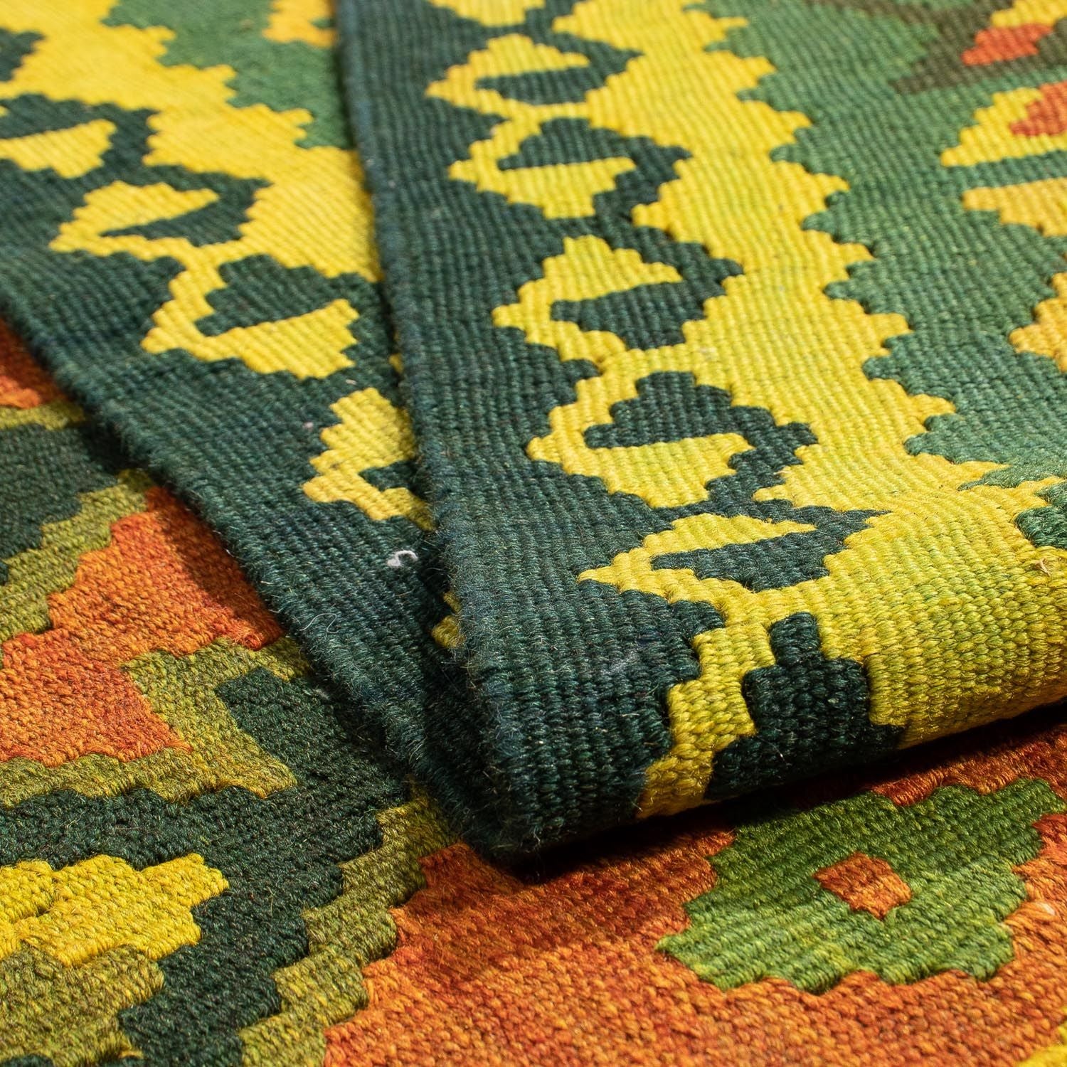 Tappeto Kelim - Orientale - 208 x 150 cm - verde scuro