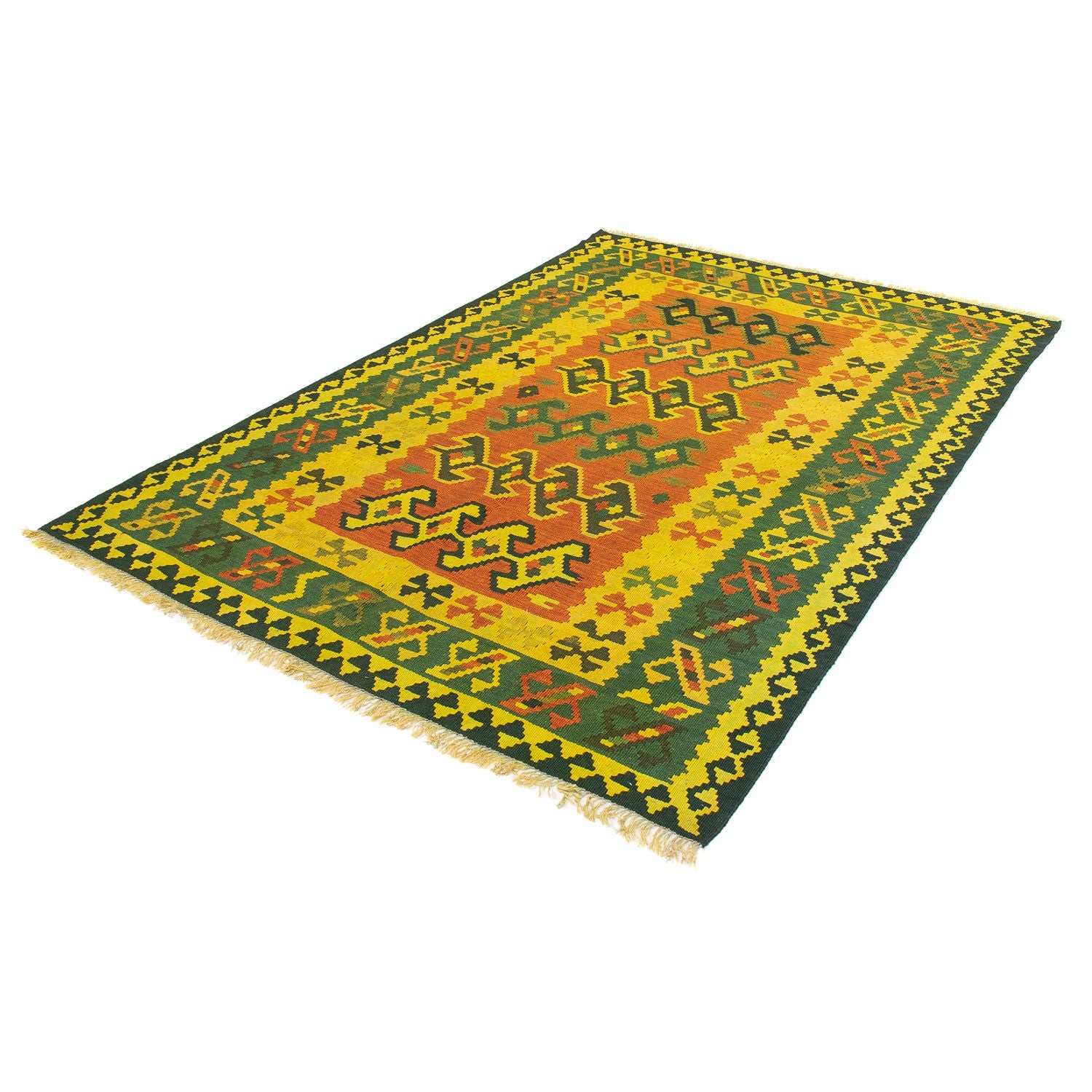 Tappeto Kelim - Orientale - 208 x 150 cm - verde scuro