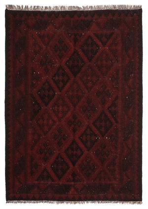 Tappeto Kelim - Orientale - 193 x 145 cm - rosso scuro