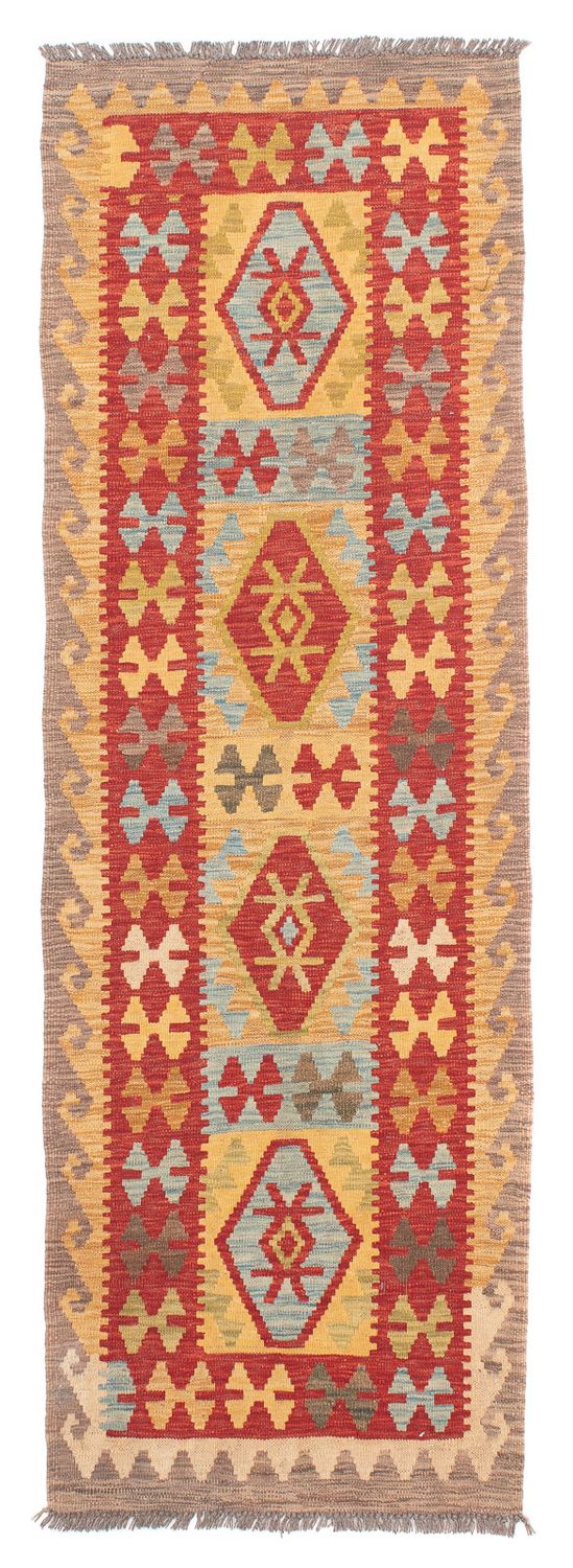 Tappeto corsia Tappeto Kelim - Splash - 199 x 65 cm - rosso