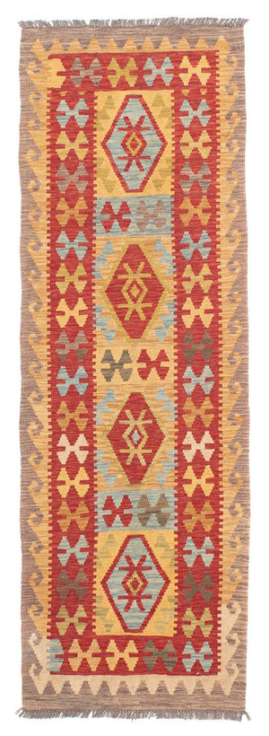 Tappeto corsia Tappeto Kelim - Splash - 199 x 65 cm - rosso