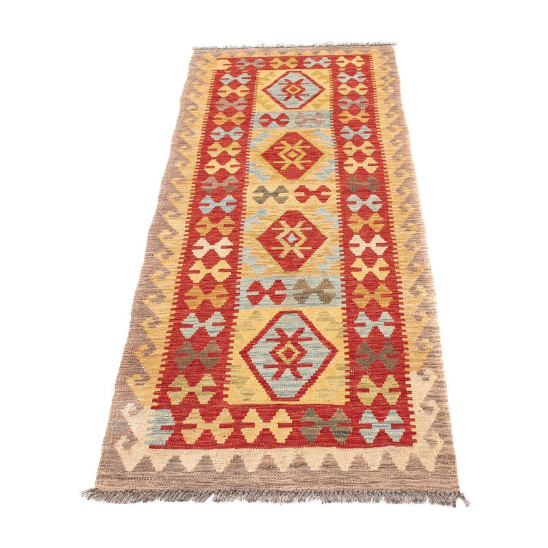 Tappeto corsia Tappeto Kelim - Splash - 199 x 65 cm - rosso