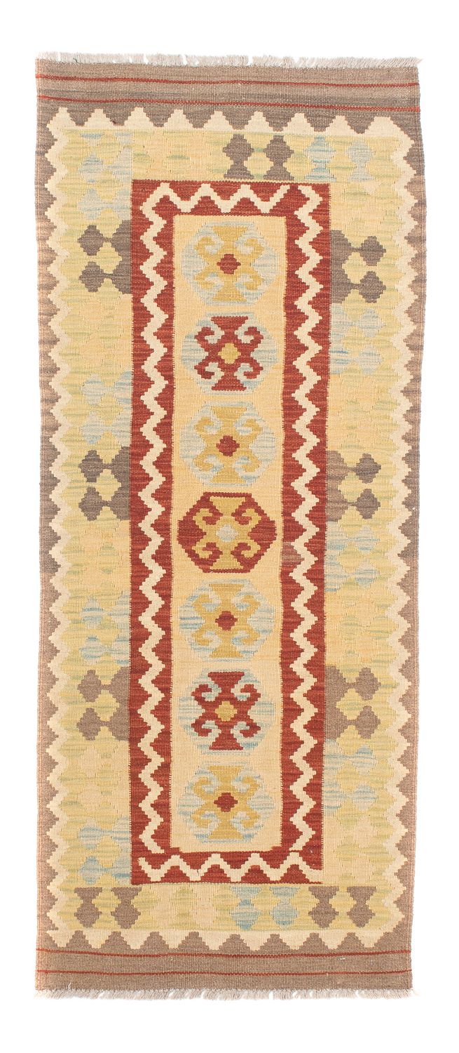Tappeto corsia Tappeto Kelim - Splash - 193 x 63 cm - beige