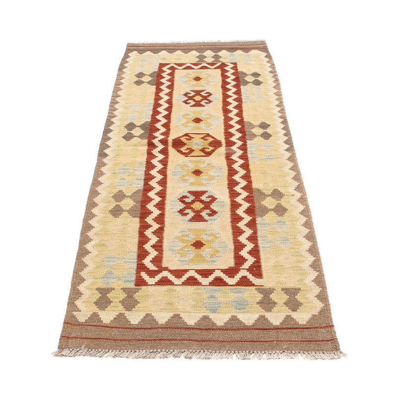 Tappeto corsia Tappeto Kelim - Splash - 193 x 63 cm - beige