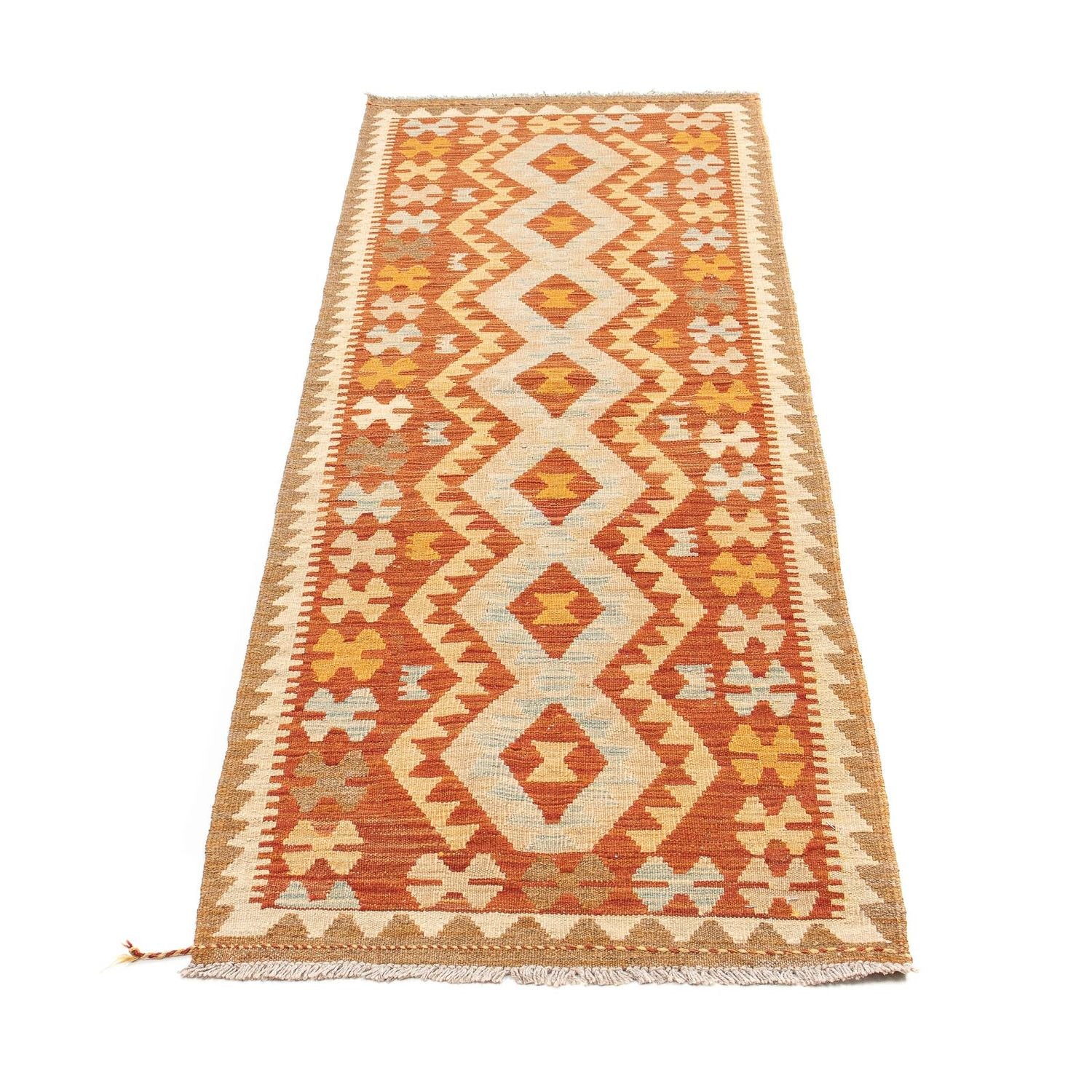 Tappeto corsia Tappeto Kelim - Splash - 200 x 62 cm - ruggine