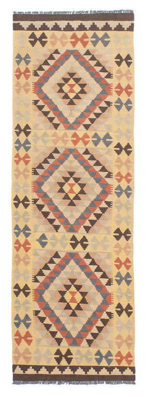Tappeto corsia Tappeto Kelim - Splash - 198 x 63 cm - beige
