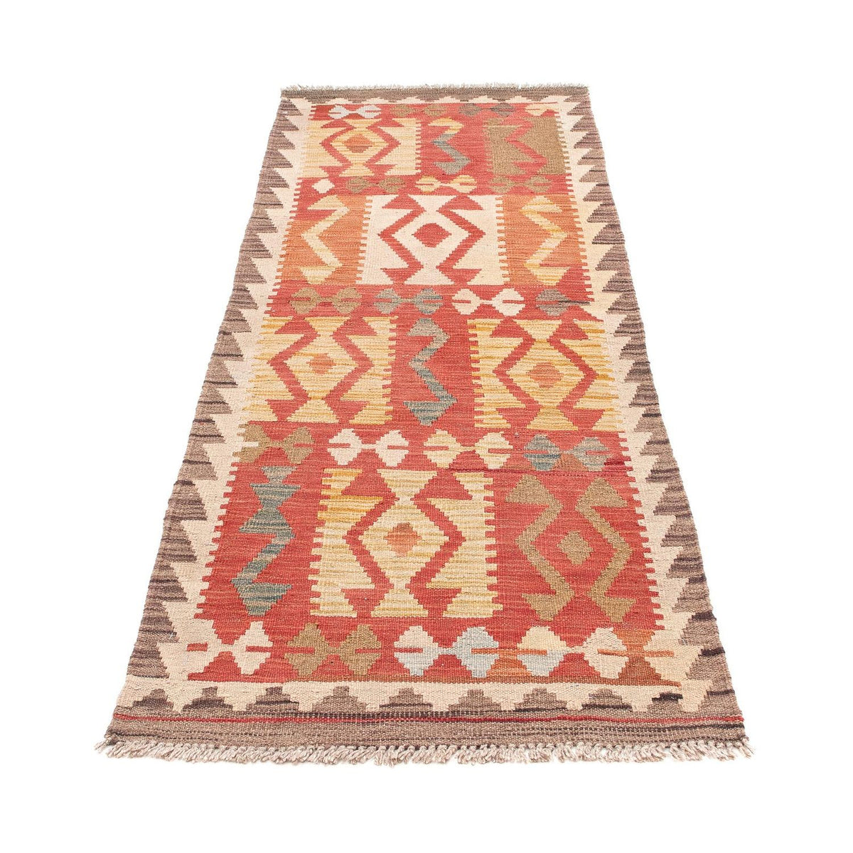 Tappeto corsia Tappeto Kelim - Splash - 186 x 68 cm - rosso
