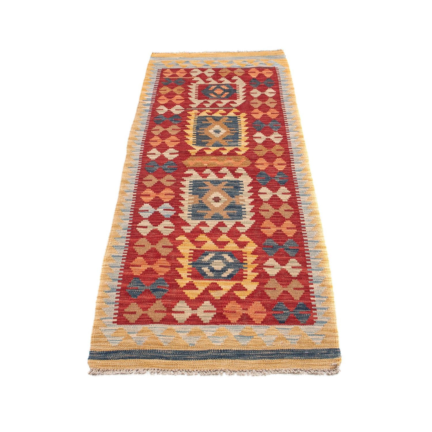 Tappeto corsia Tappeto Kelim - Splash - 214 x 63 cm - multicolore
