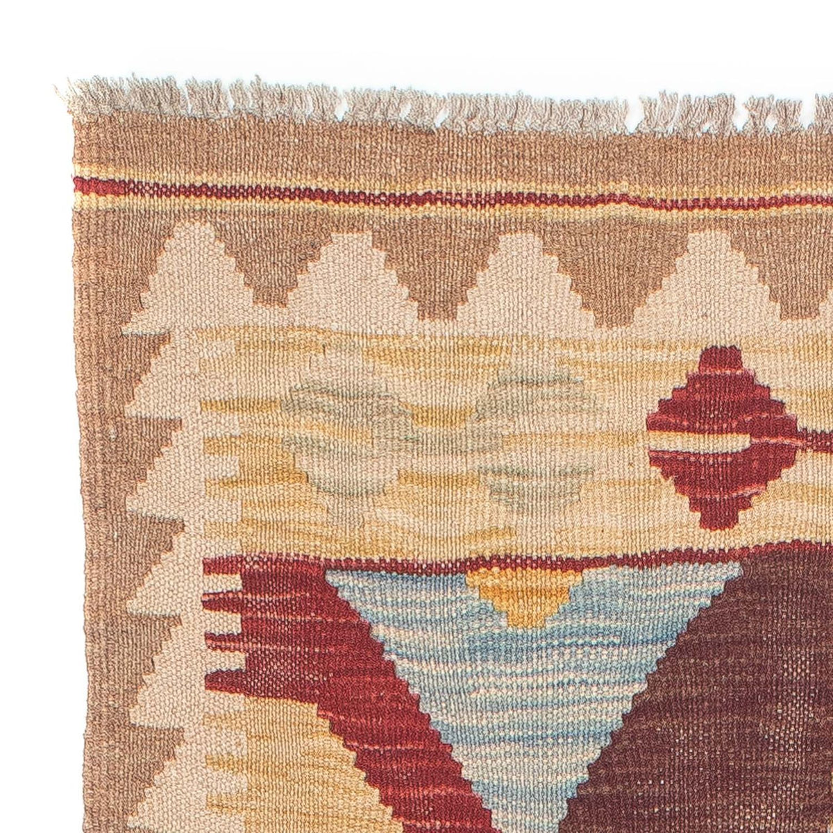 Tappeto corsia Tappeto Kelim - Splash - 203 x 68 cm - marrone chiaro