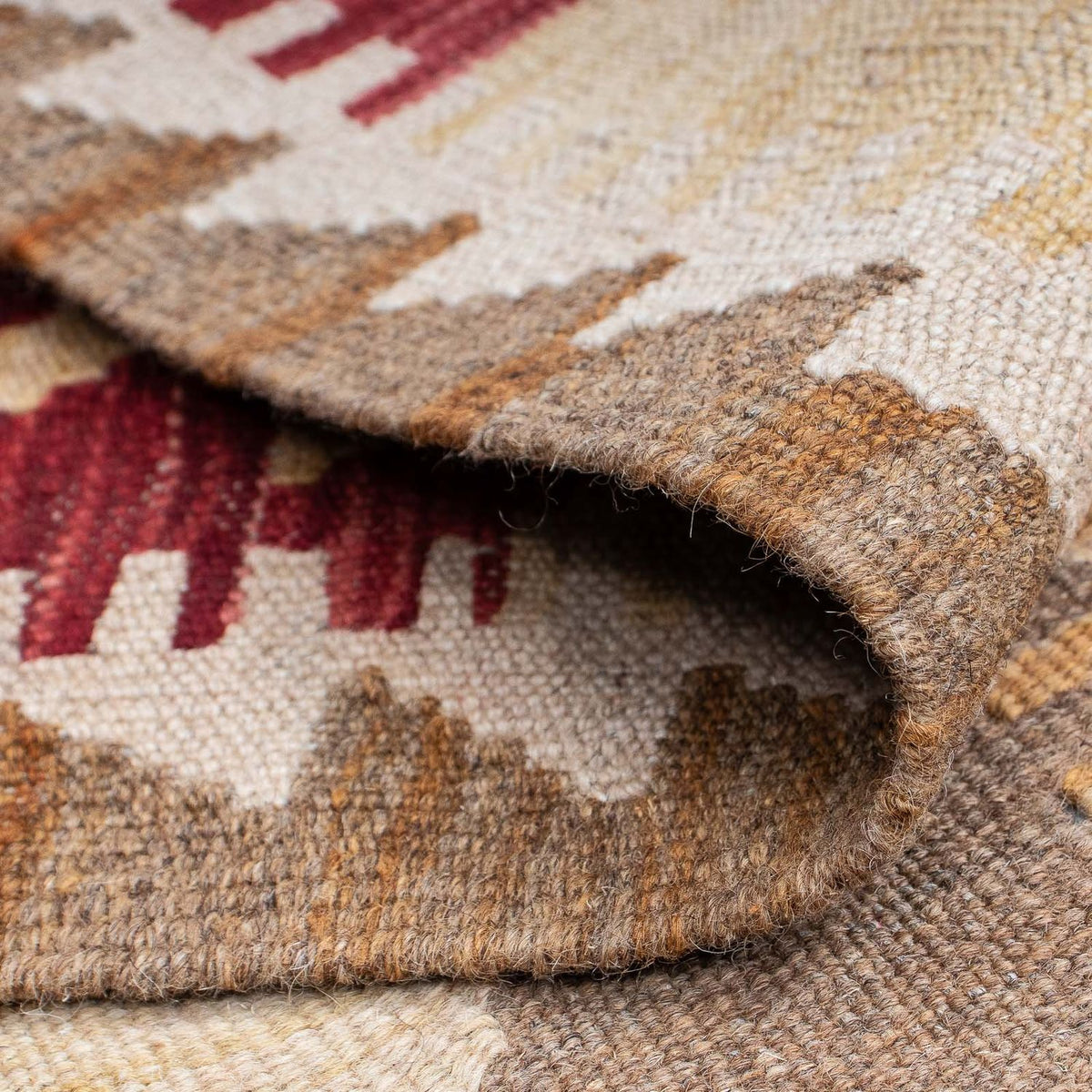 Tappeto corsia Tappeto Kelim - Splash - 203 x 68 cm - marrone chiaro