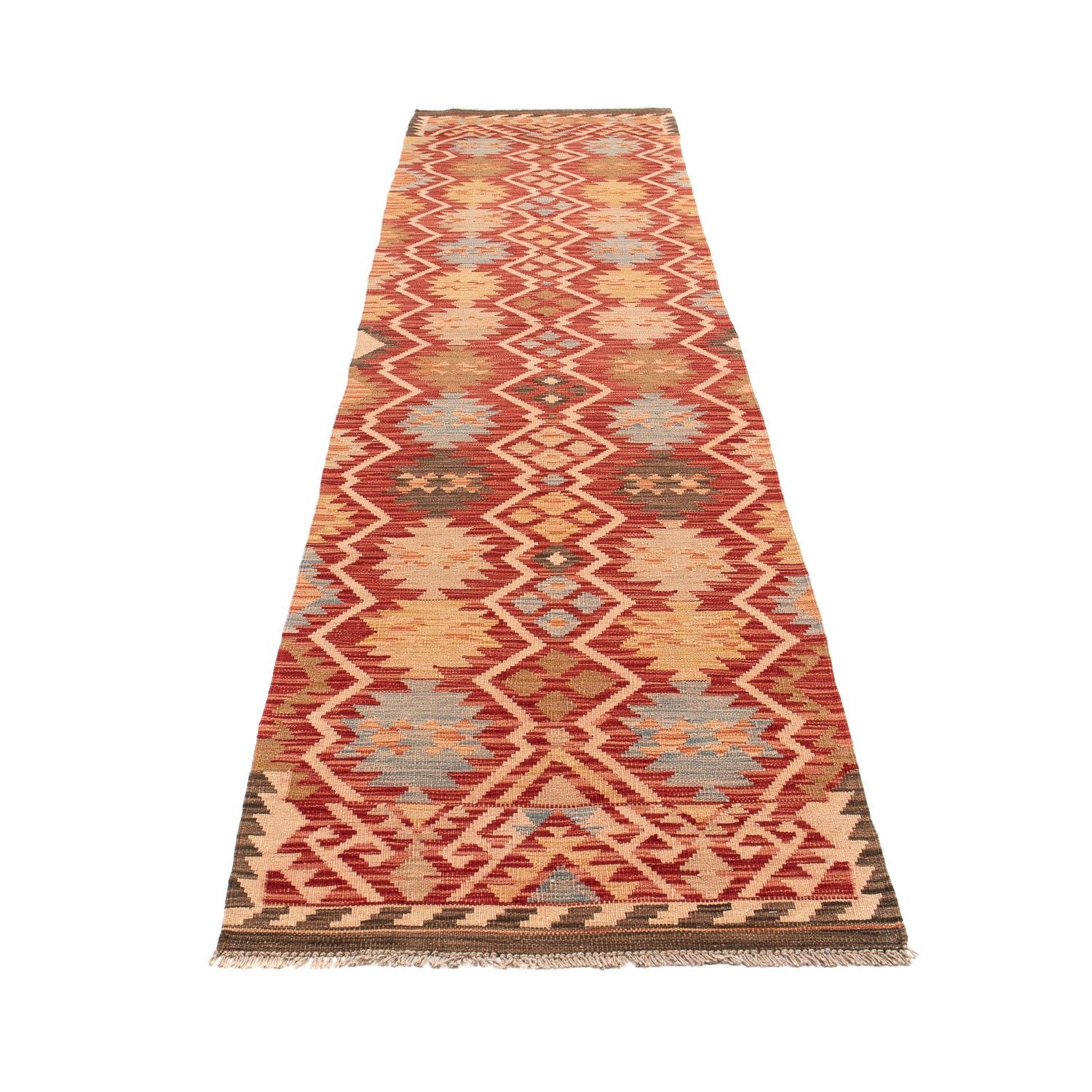 Tappeto corsia Tappeto Kelim - Splash - 384 x 75 cm - rosso