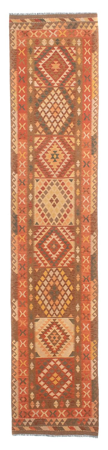 Tappeto corsia Tappeto Kelim - Splash - 407 x 91 cm - rosso chiaro