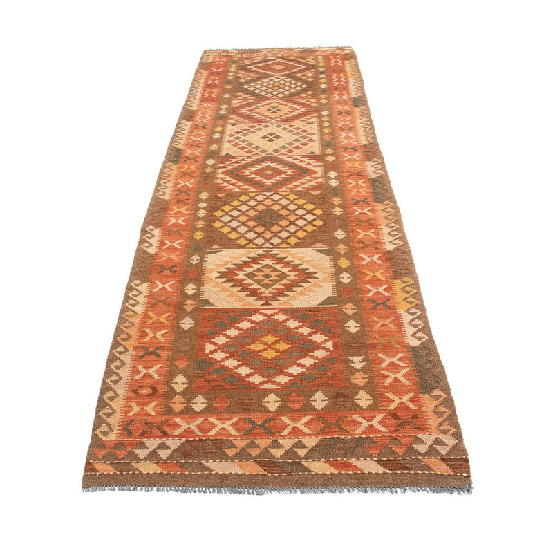 Tappeto corsia Tappeto Kelim - Splash - 407 x 91 cm - rosso chiaro