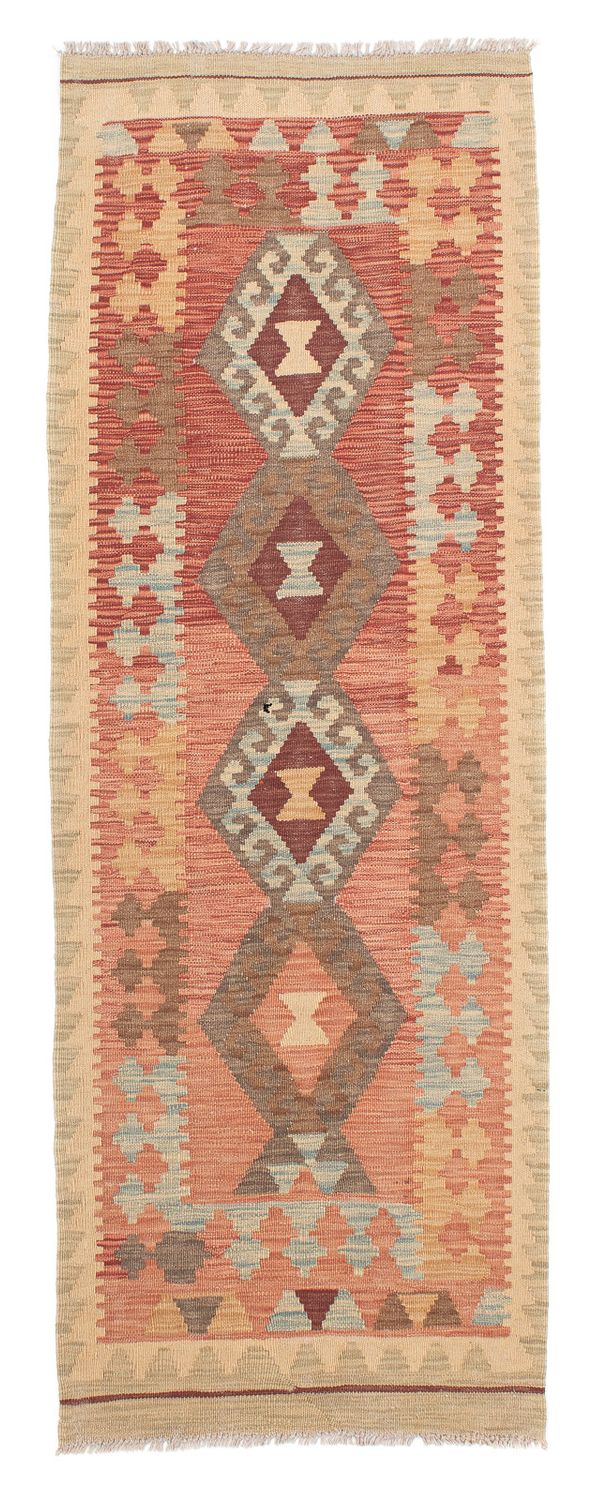 Tappeto corsia Tappeto Kelim - Splash - 202 x 67 cm - rosso chiaro