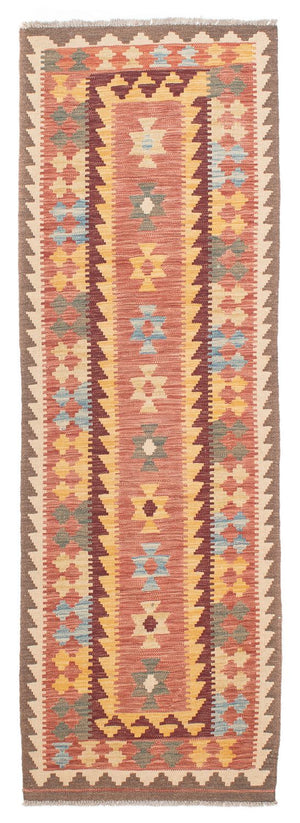 Tappeto corsia Tappeto Kelim - Splash - 200 x 65 cm - rosso chiaro