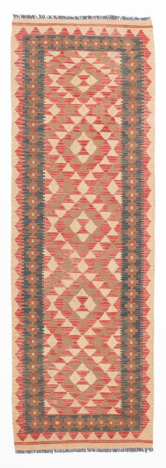 Tappeto corsia Tappeto Kelim - Splash - 203 x 60 cm - rosso chiaro