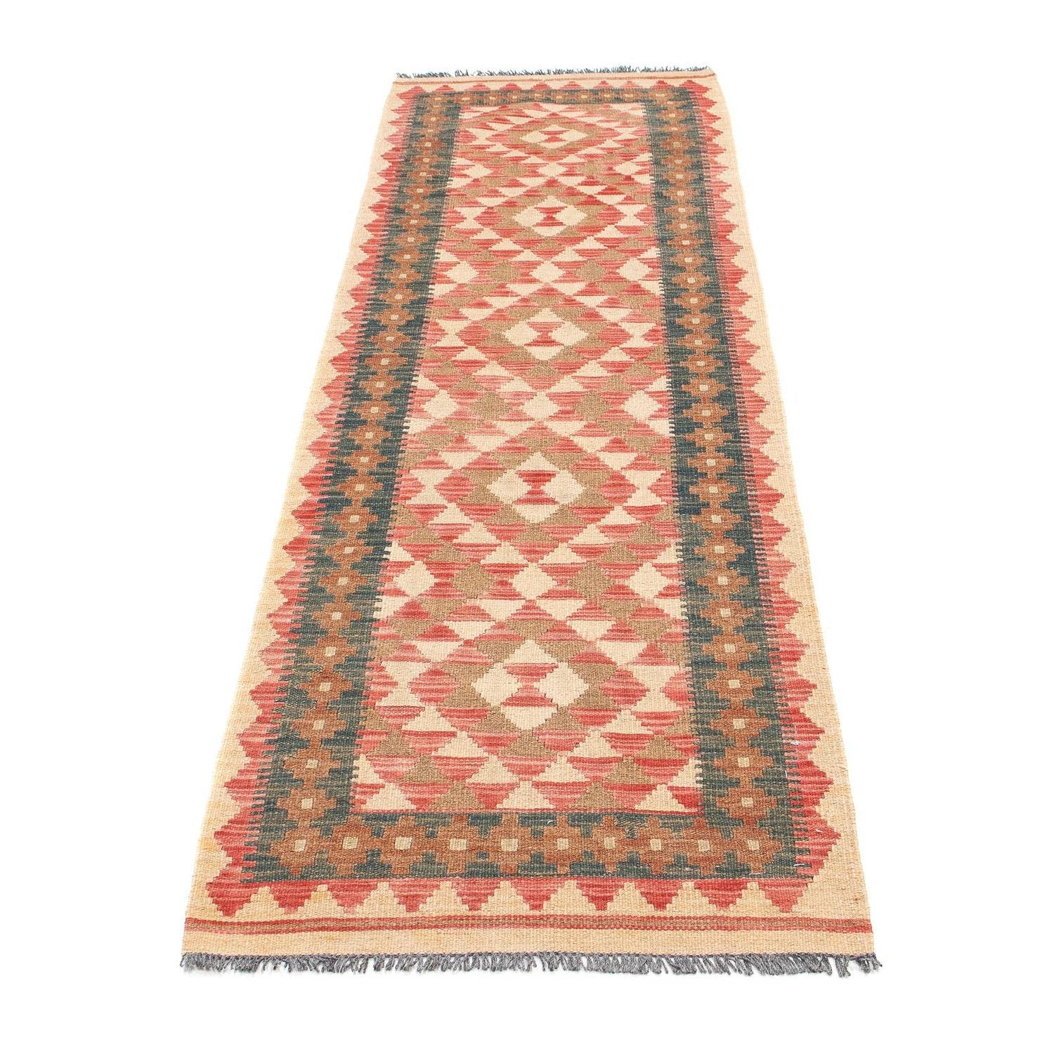 Tappeto corsia Tappeto Kelim - Splash - 203 x 60 cm - rosso chiaro