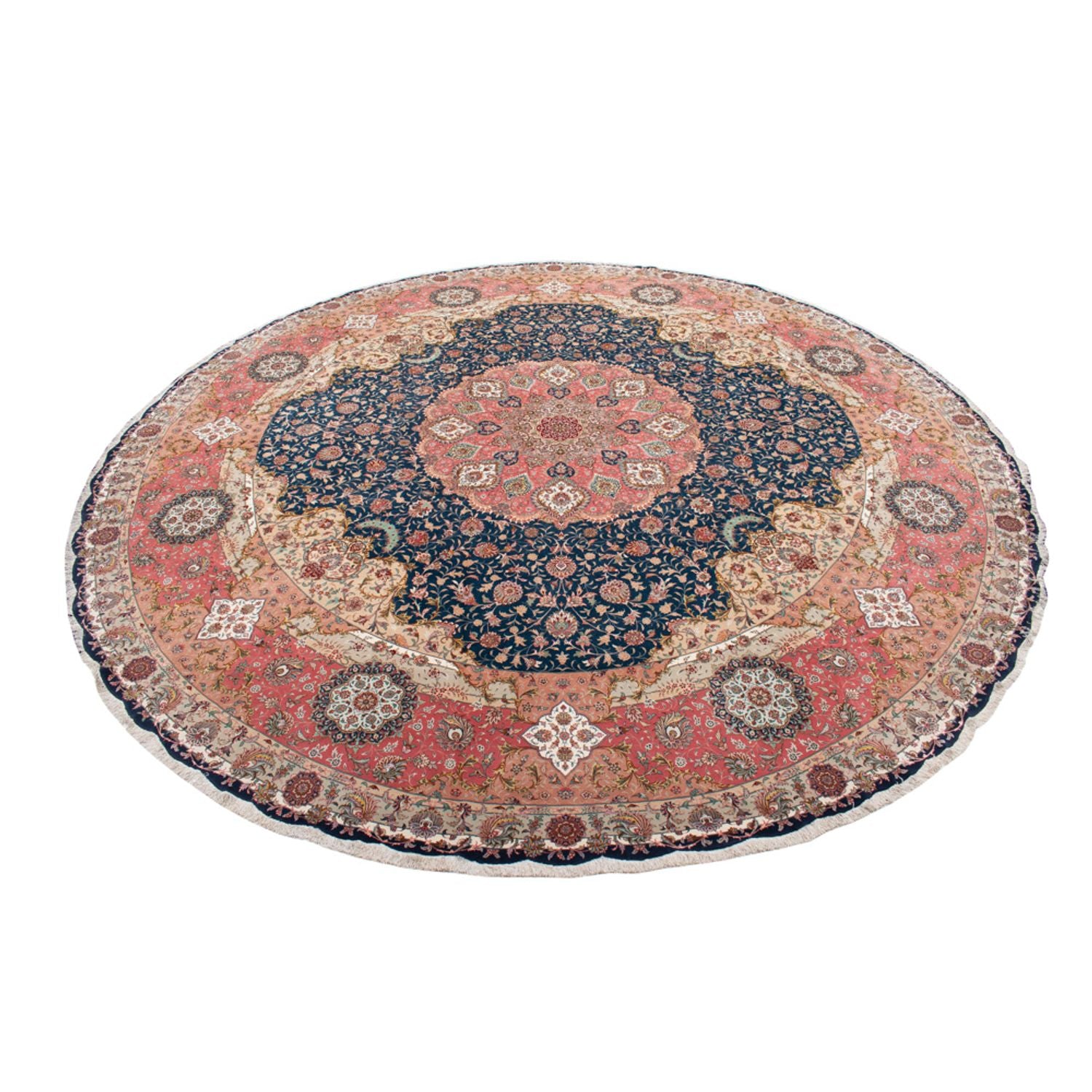 Tappeto Persero - Tabriz - Premio rotondo  - 500 x 500 cm - blu