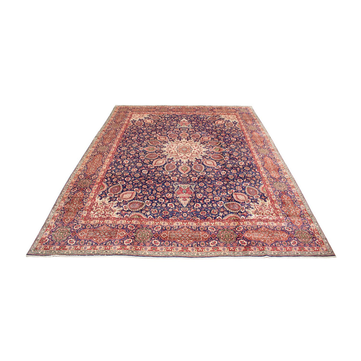 Tappeto Persero - Tabriz - 440 x 354 cm - blu scuro