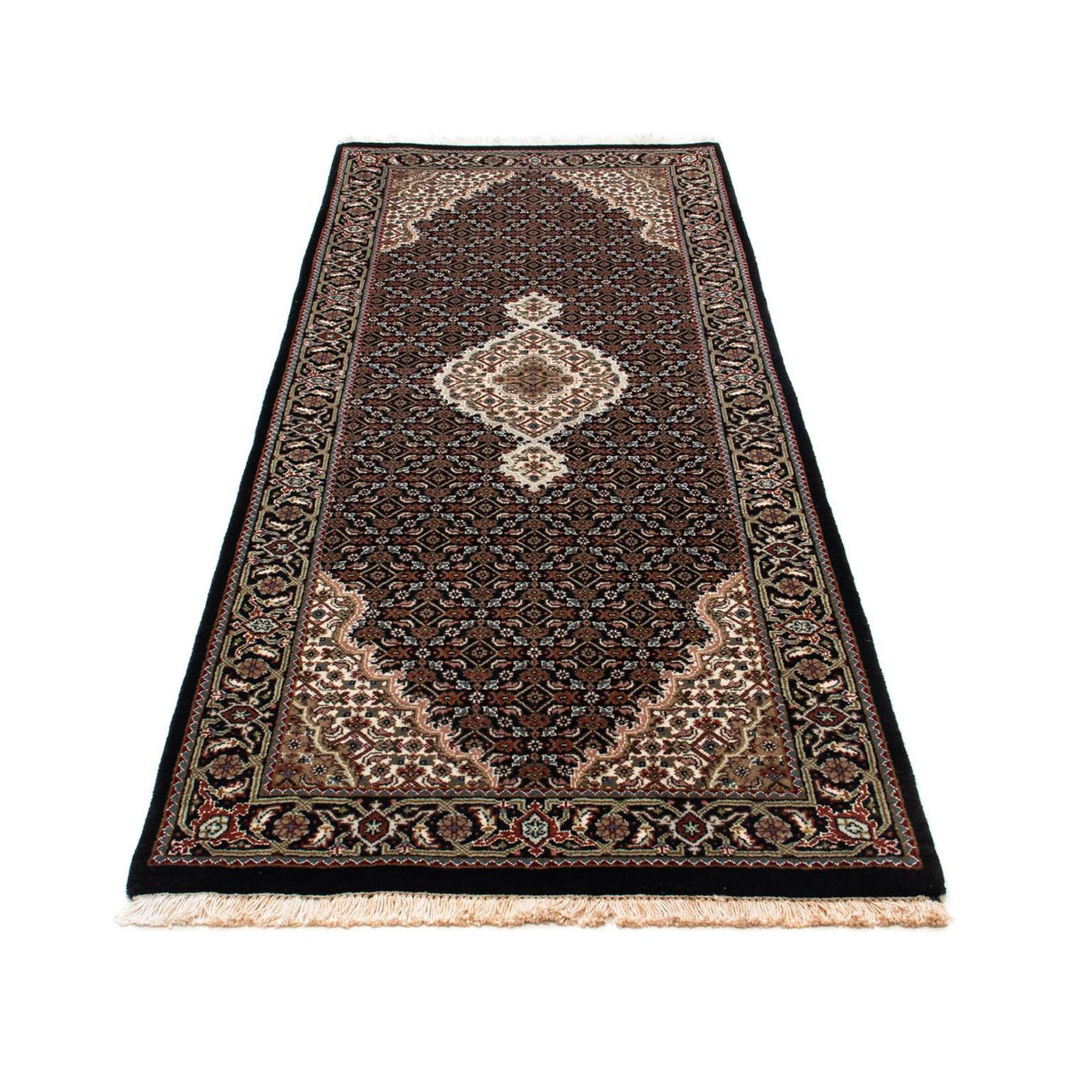 Tappeto corsia Tappeto Persero - Tabriz - 195 x 79 cm - blu scuro