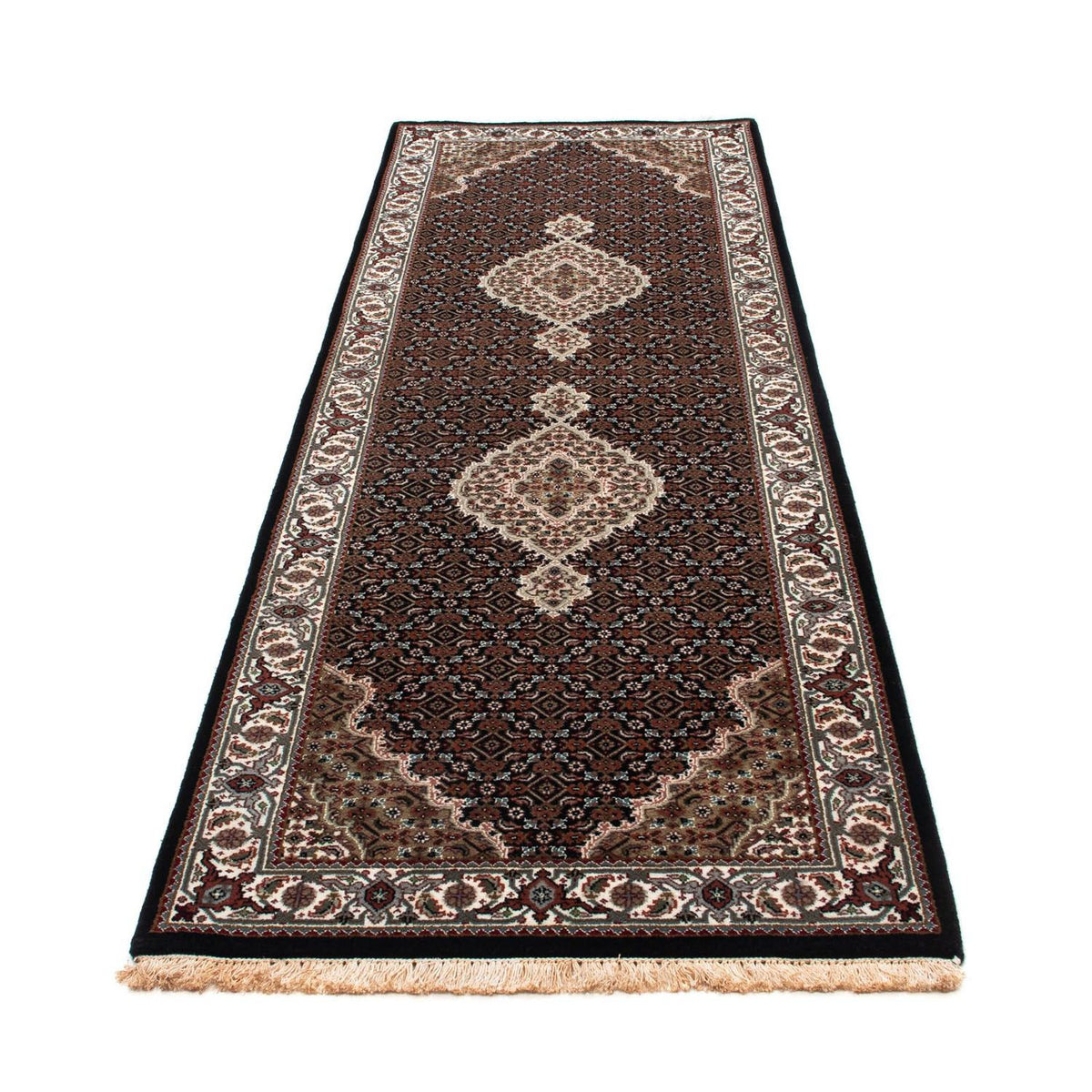 Tappeto corsia Tappeto Persero - Tabriz - 254 x 80 cm - blu scuro