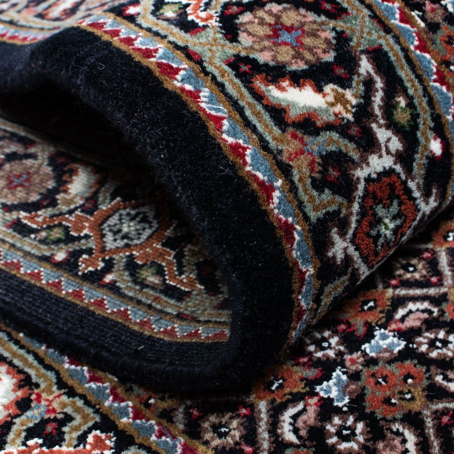 Tappeto corsia Tappeto Persero - Tabriz - 393 x 83 cm - blu scuro