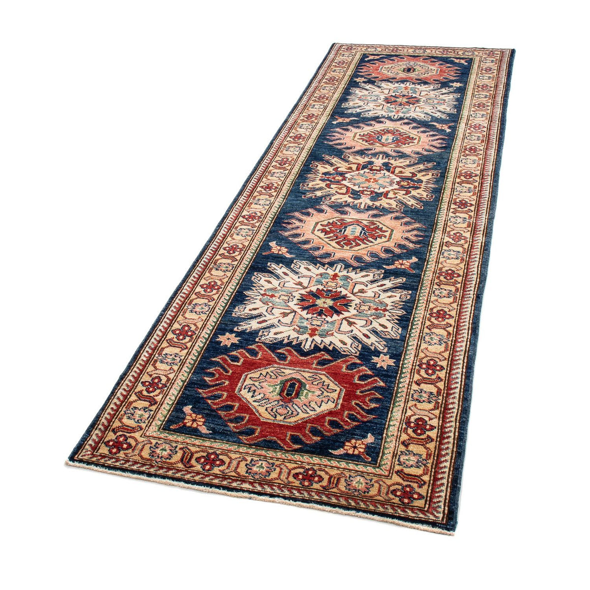 Tappeto corsia Tappeto Ziegler - Kazak - 252 x 77 cm - blu scuro
