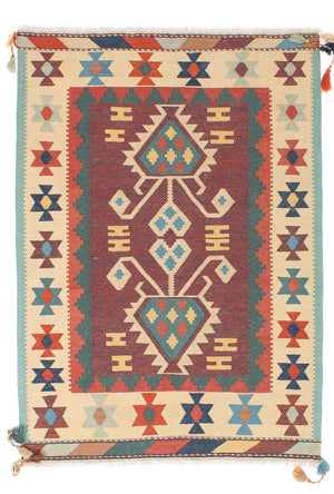 Tappeto Kelim - Tendenza - 181 x 121 cm - multicolore