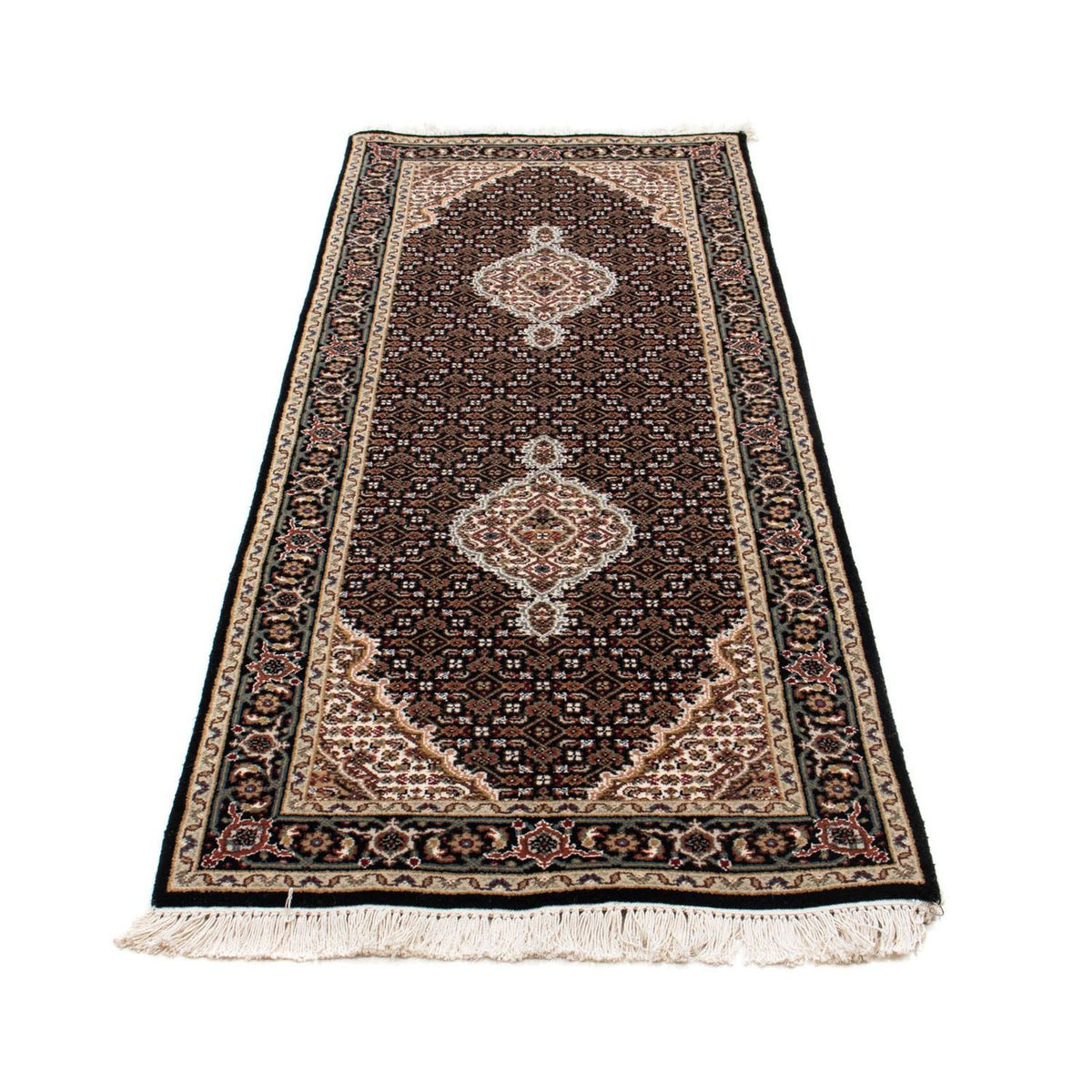 Tappeto corsia Tappeto Persero - Tabriz - 196 x 73 cm - blu scuro