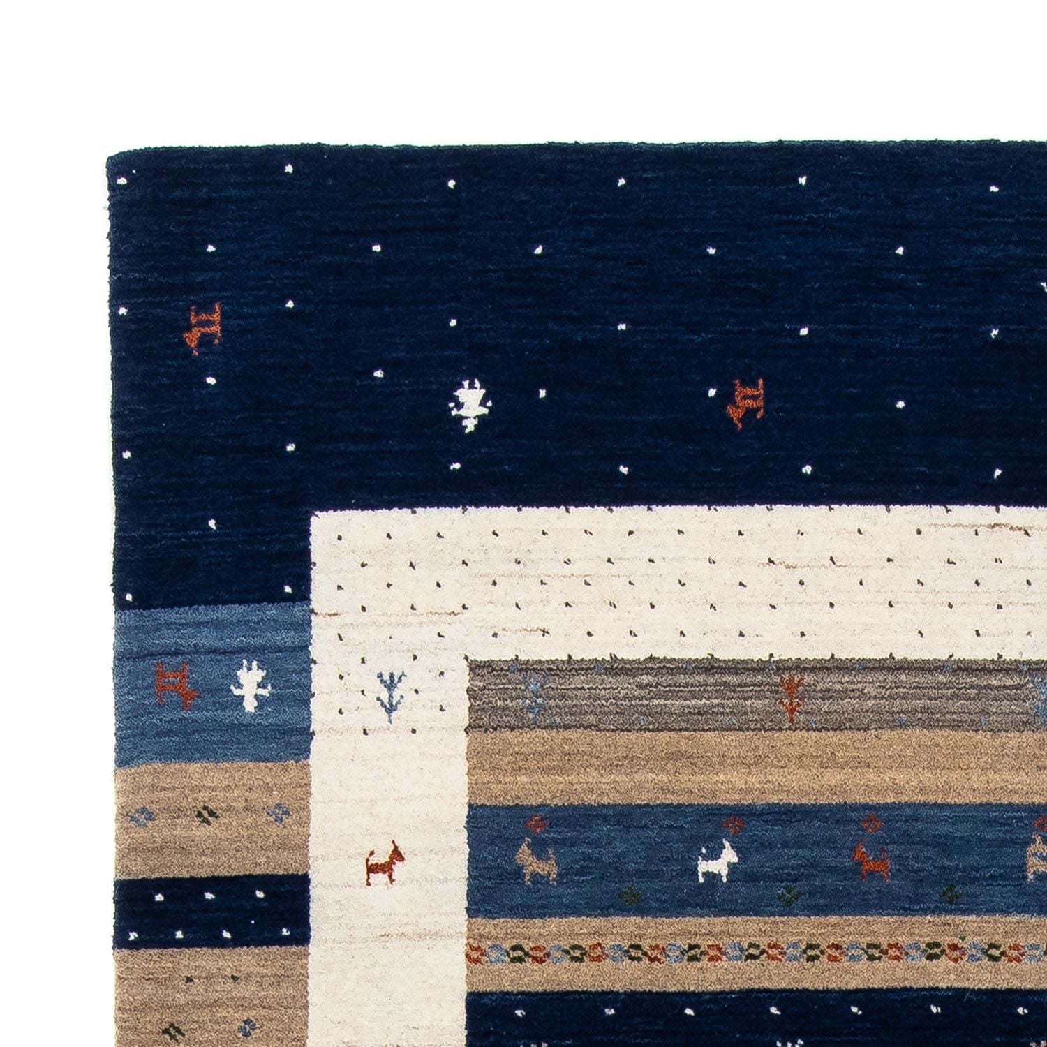 Tappeto Gabbeh - Loribaft Persero - 201 x 144 cm - blu scuro