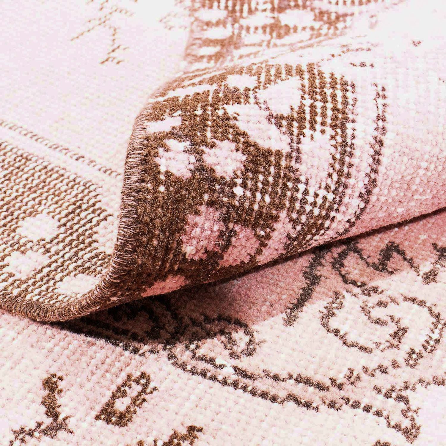 Tappeto vintage - 217 x 118 cm - rosa