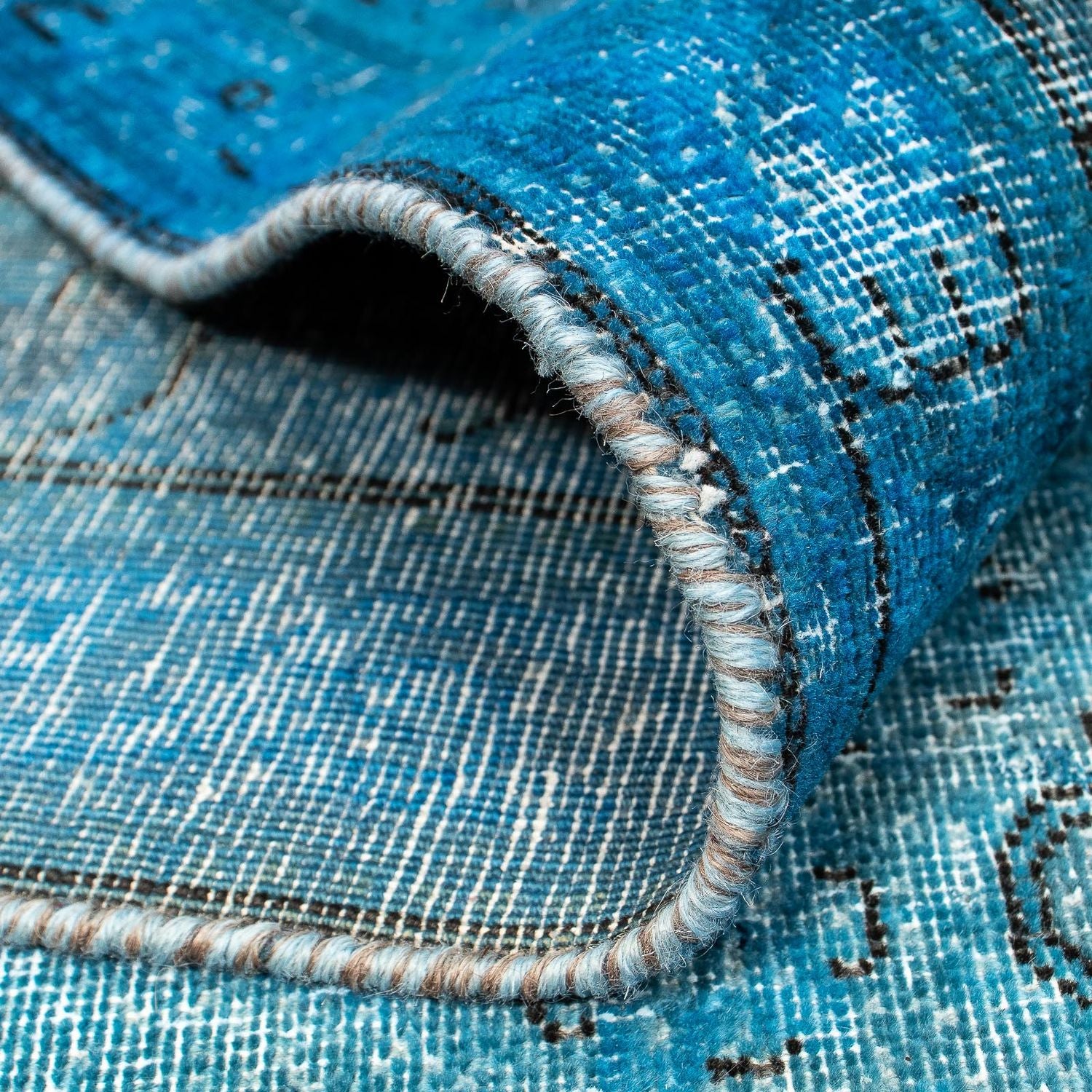 Tappeto vintage - 404 x 290 cm - blu scuro