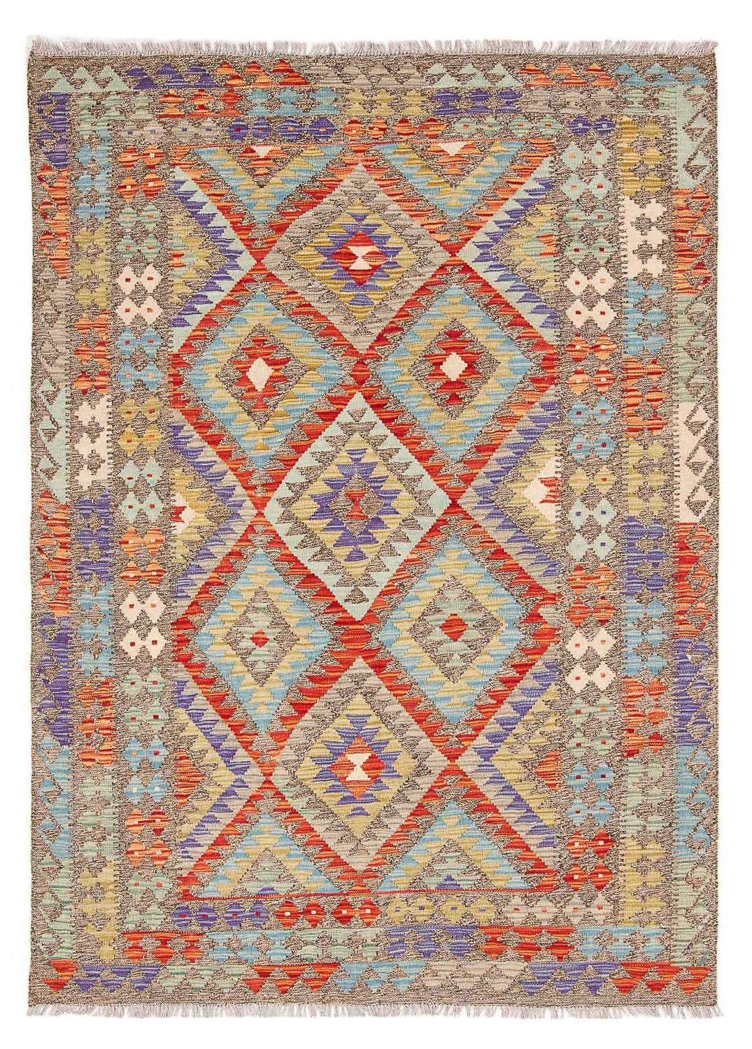 Tappeto Kelim - Splash - 205 x 156 cm - multicolore