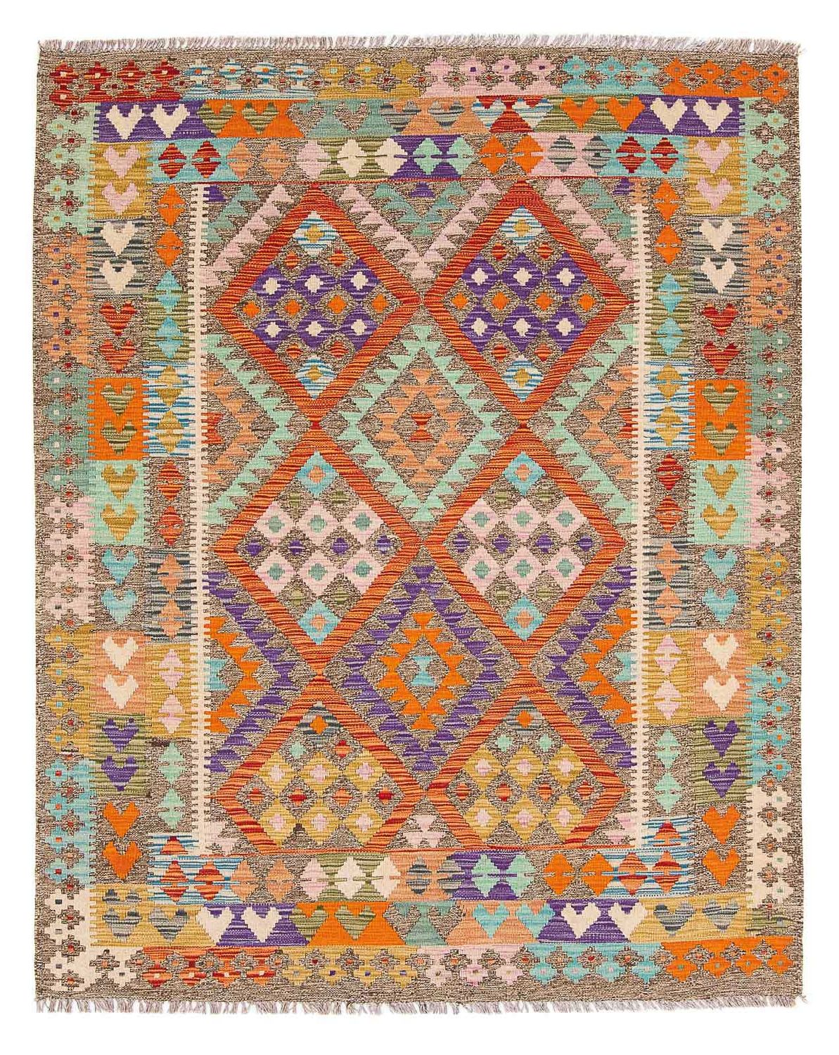 Tappeto Kelim - Splash - 194 x 154 cm - multicolore