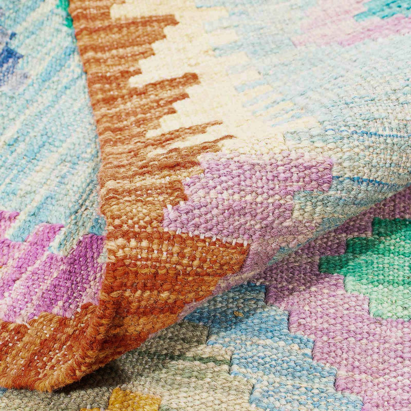 Tappeto Kelim - Splash - 180 x 136 cm - blu chiaro