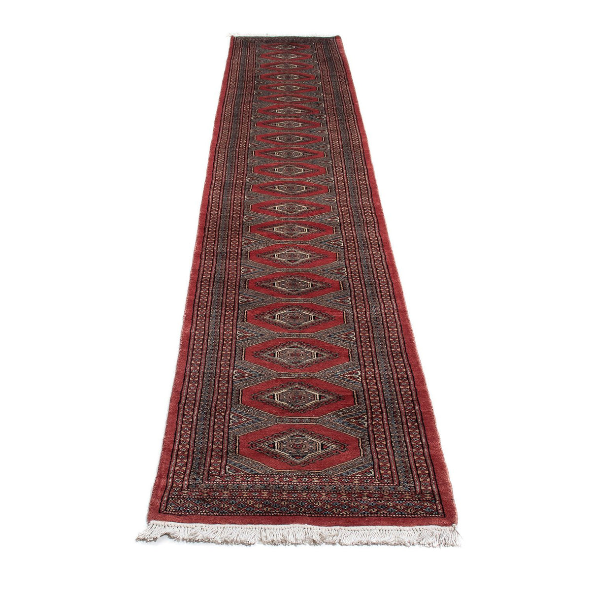 Tappeto corsia Tappeto afgano - Bukhara - 400 x 63 cm - rosso scuro