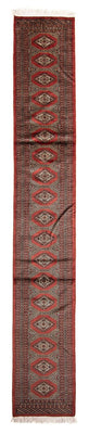 Tappeto corsia Tappeto afgano - Bukhara - 396 x 64 cm - rosso scuro