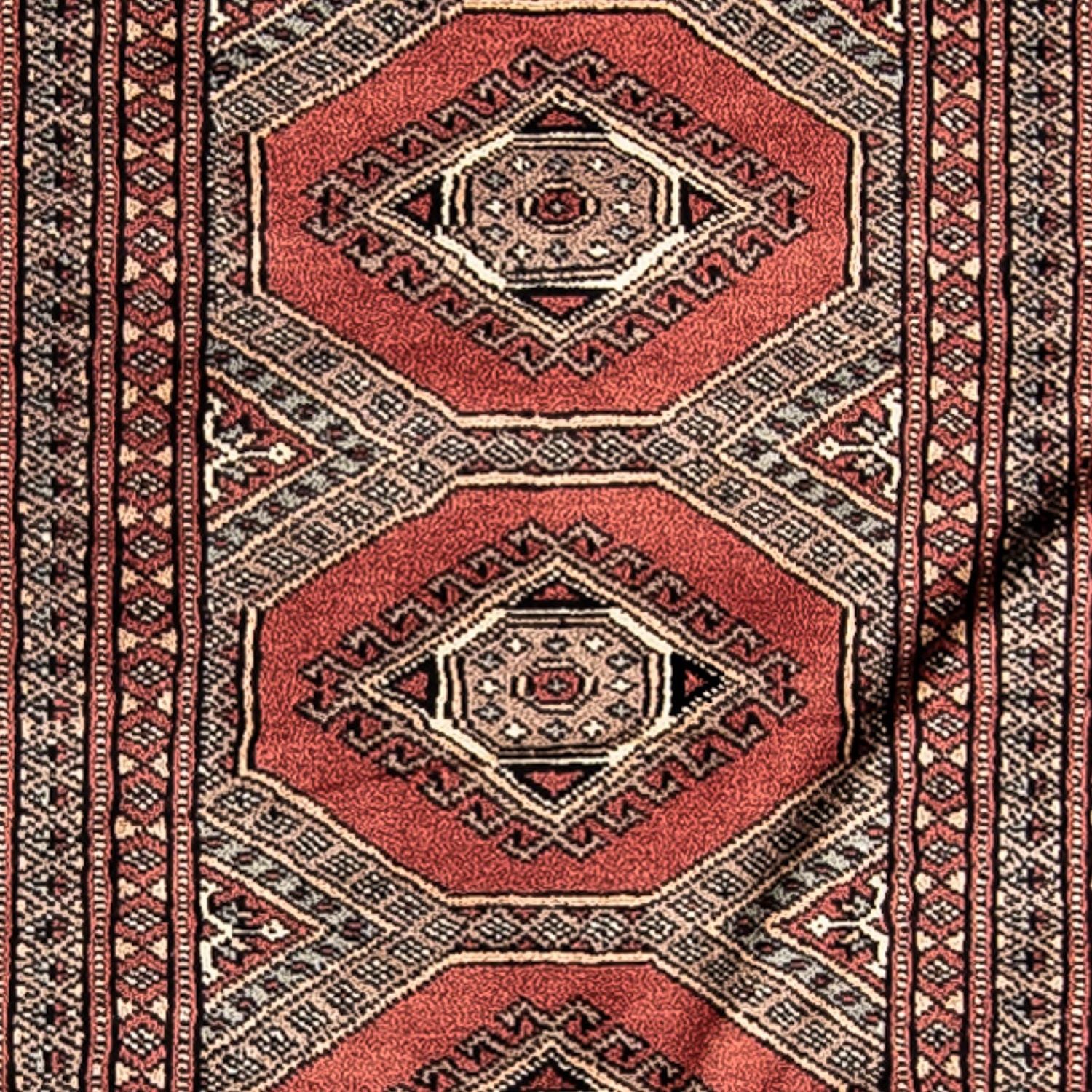 Tappeto corsia Tappeto afgano - Bukhara - 396 x 64 cm - rosso scuro