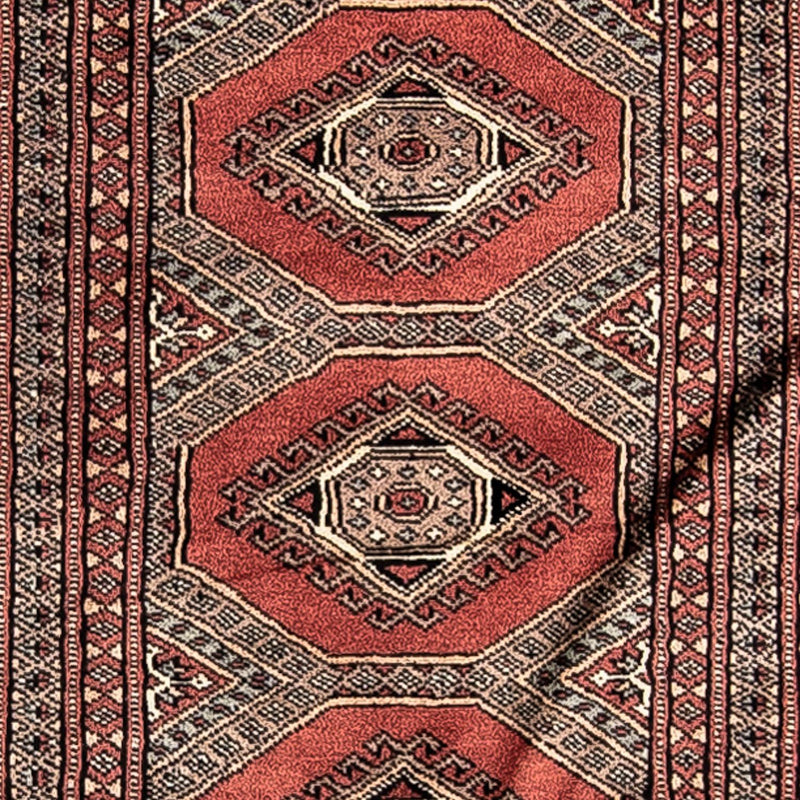 Tappeto corsia Tappeto afgano - Bukhara - 396 x 64 cm - rosso scuro
