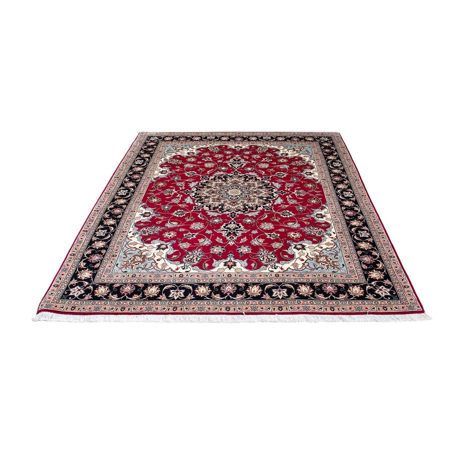 Tappeto Persero - Tabriz - Reale - 200 x 155 cm - rosso scuro