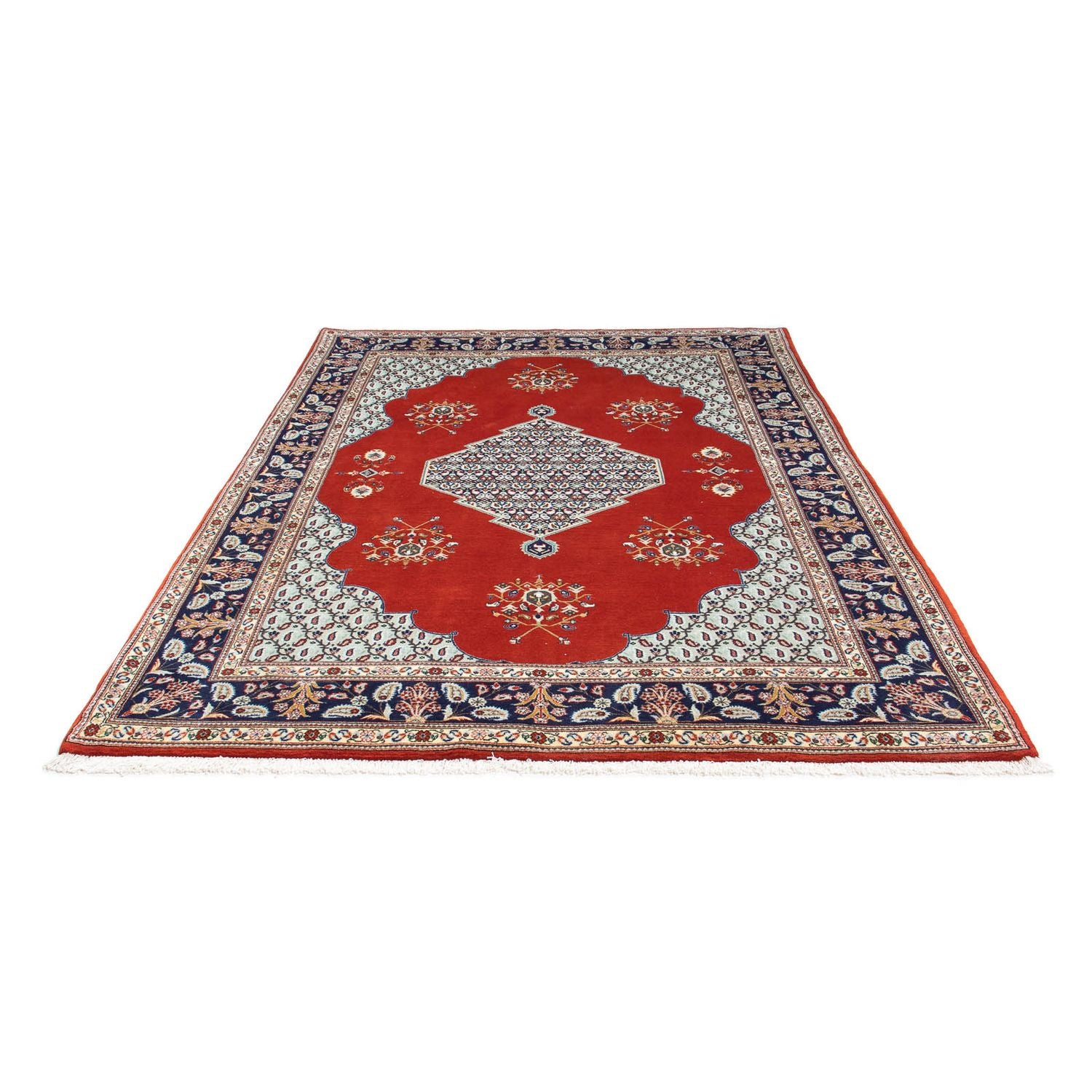 Tappeto Persero - Ghom - 243 x 179 cm - rosso scuro